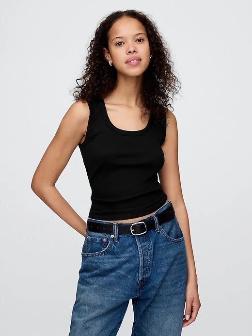 Gap Black Ribbed Tank Top